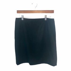 LOFT Black Wool-Blend Mini Skirt